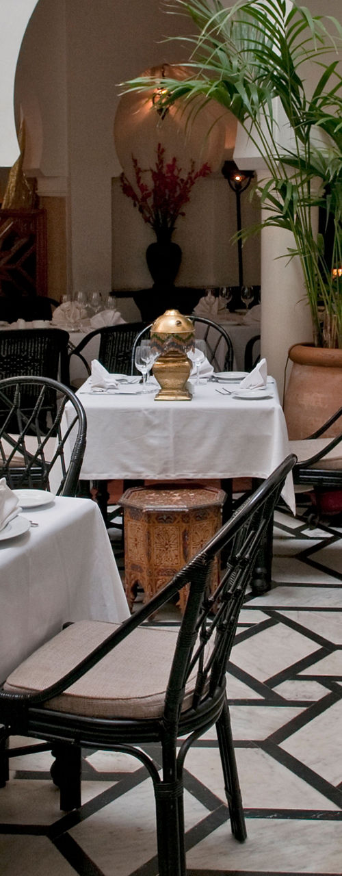Elegant Moroccan restaurant with arched decor