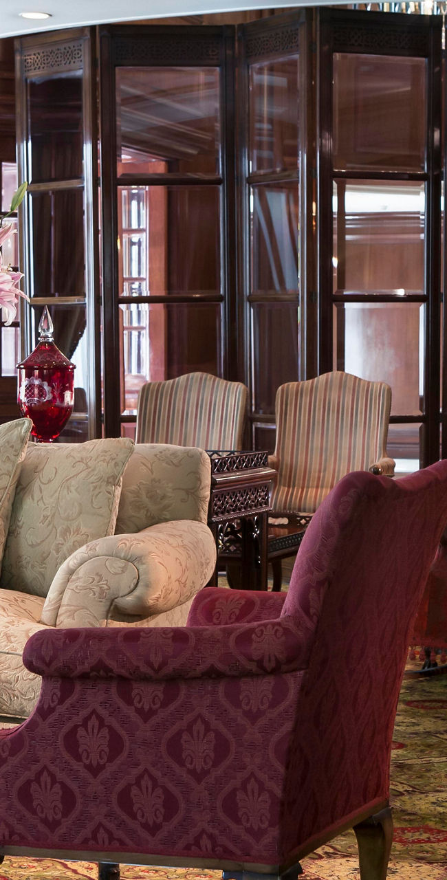 Elegant hotel lounge with classic decor