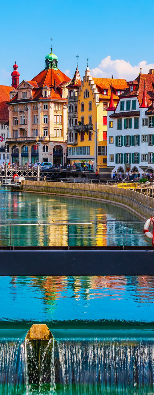 Scenic view of Lucerne city and river