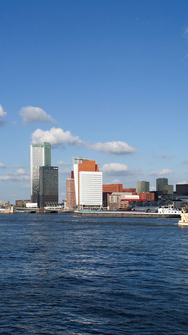 Skyline of Rotterdam with Erasmus Bridge