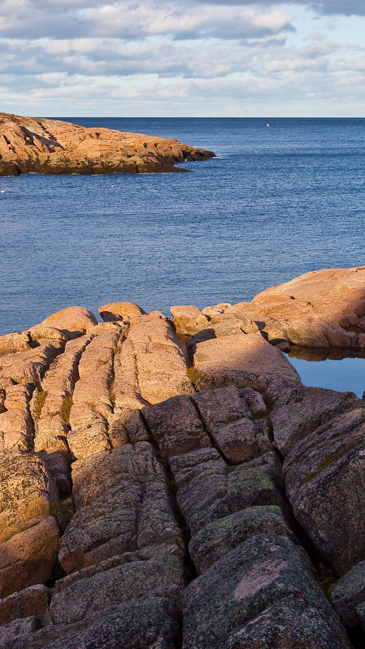 Rocky coastline with serene ocean view