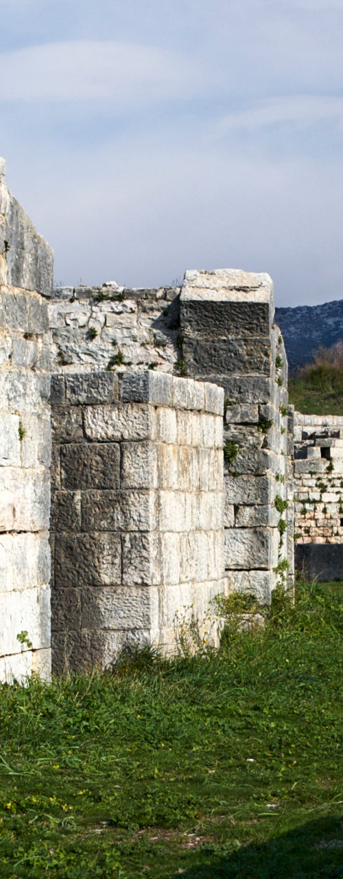 Ancient stone ruins under blue sky