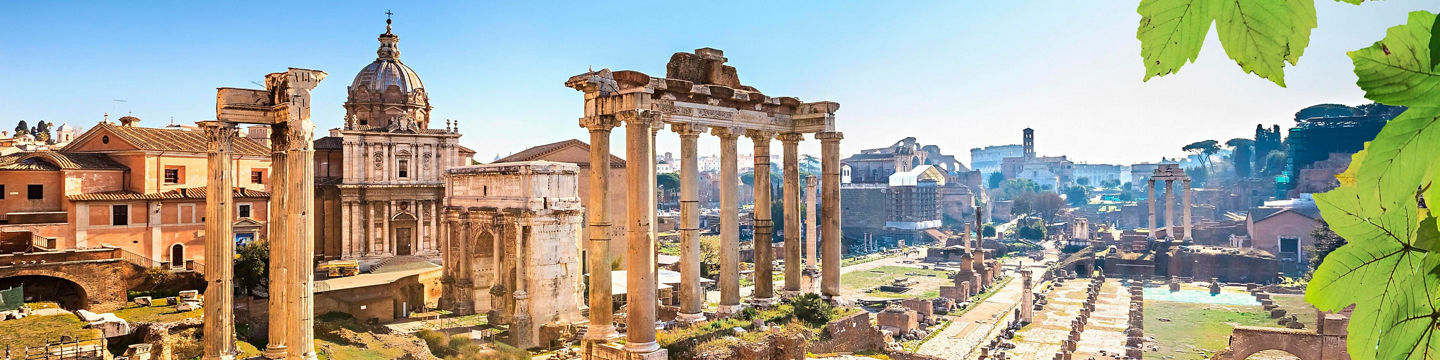 Ancient Roman Forum with Ruins and Columns