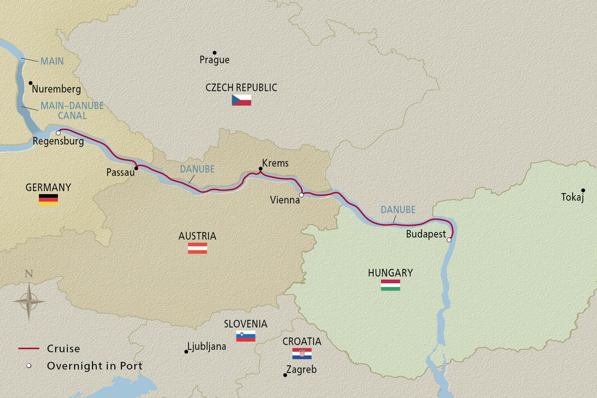 Romantic Danube – route map