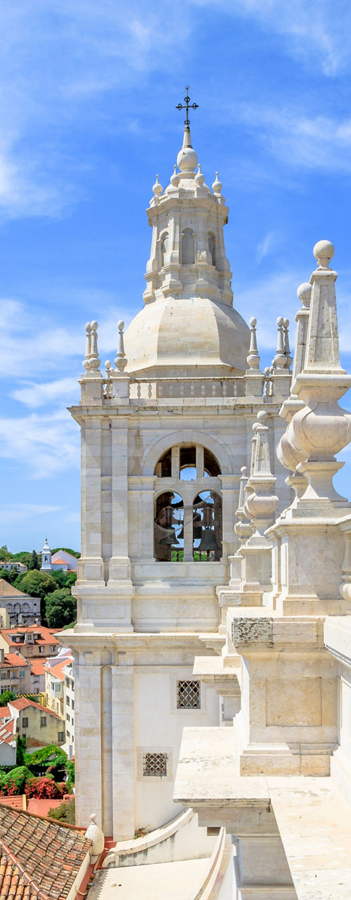 Scenic view of Lisbon from historic terrace