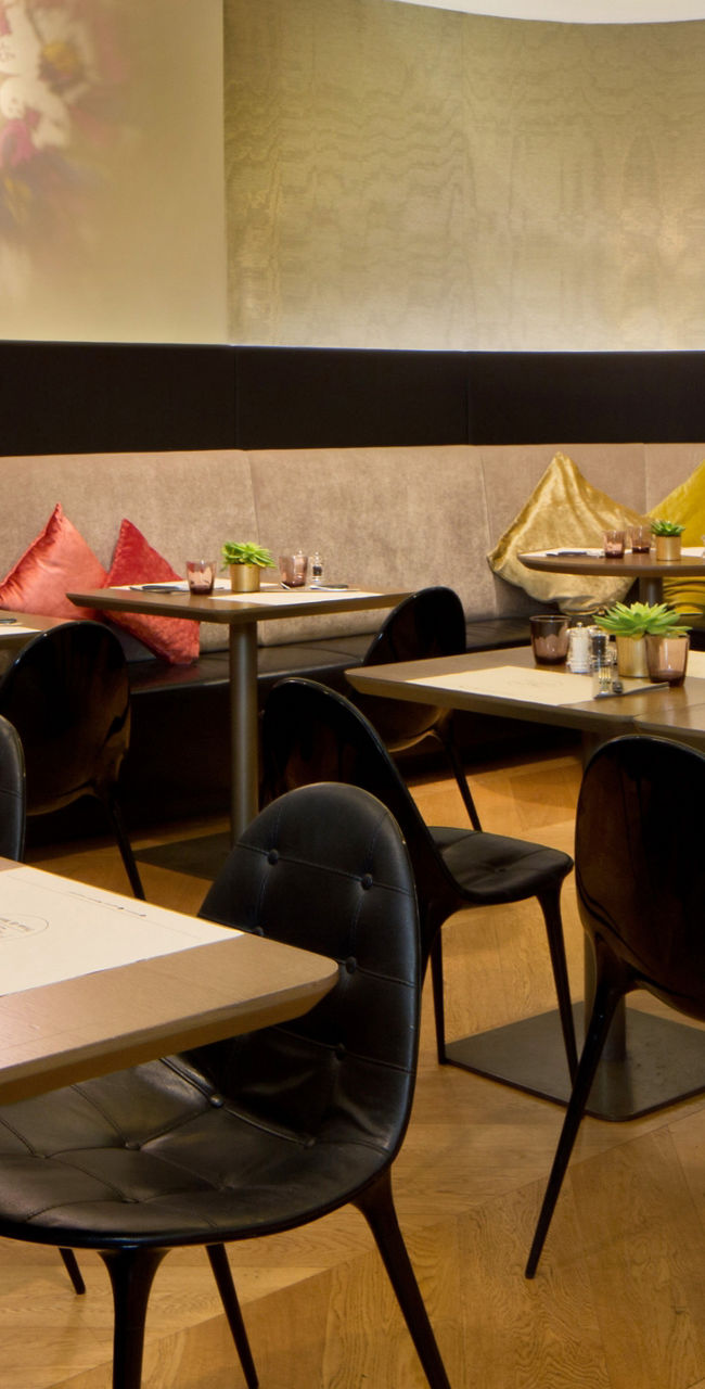 Modern restaurant interior with elegant seating