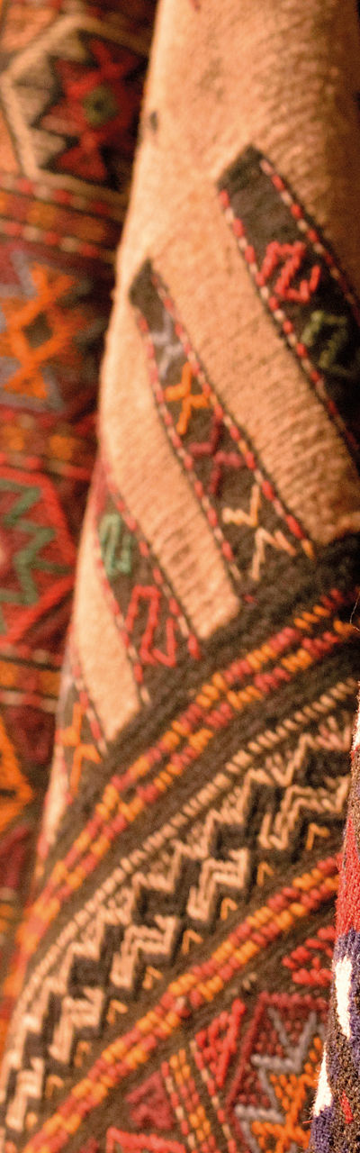 Colorful traditional woven textile patterns
