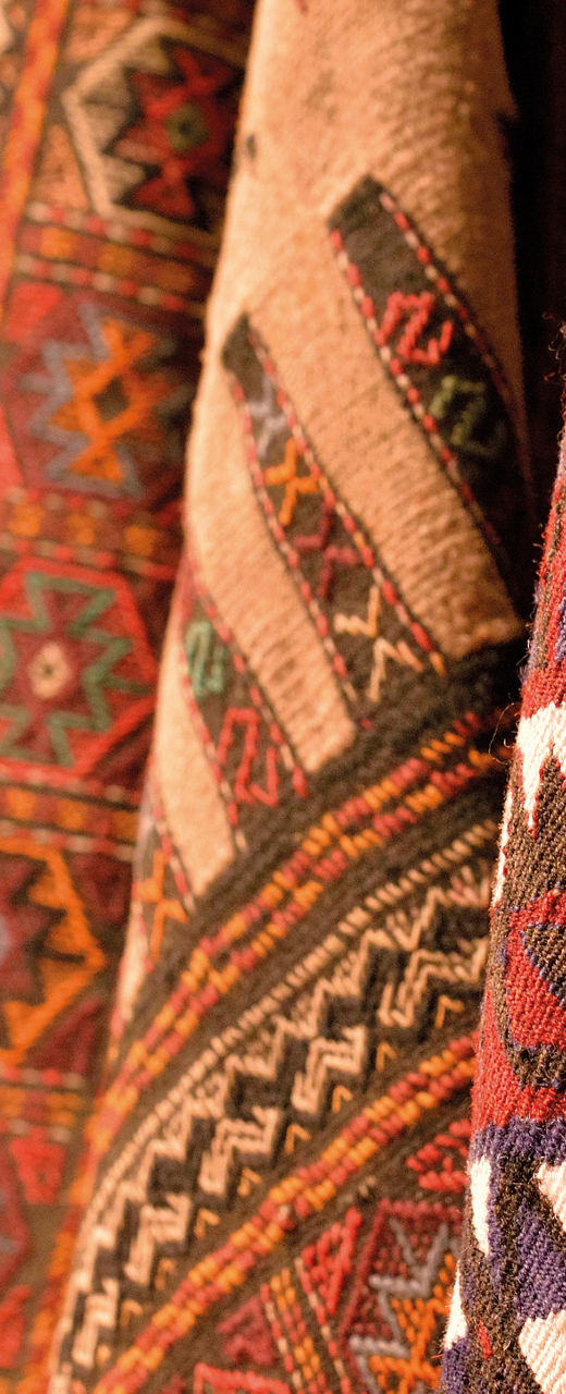 Colorful traditional woven textile patterns