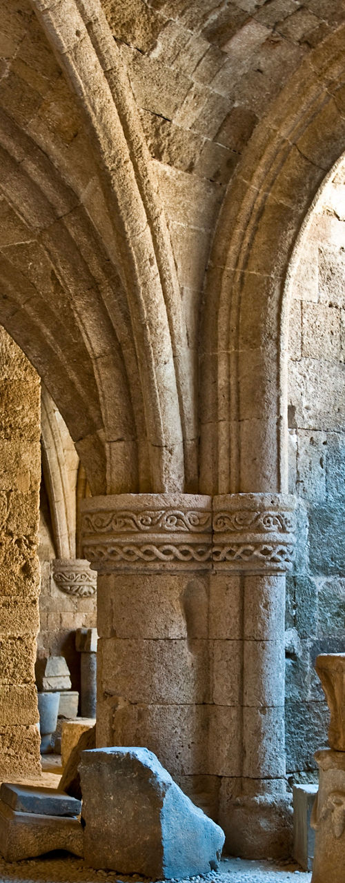 Historic stone arches in ancient ruins