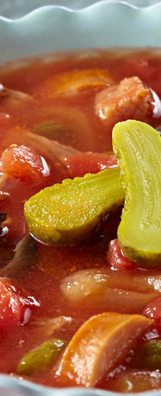 Bowl of hearty vegetable beef soup