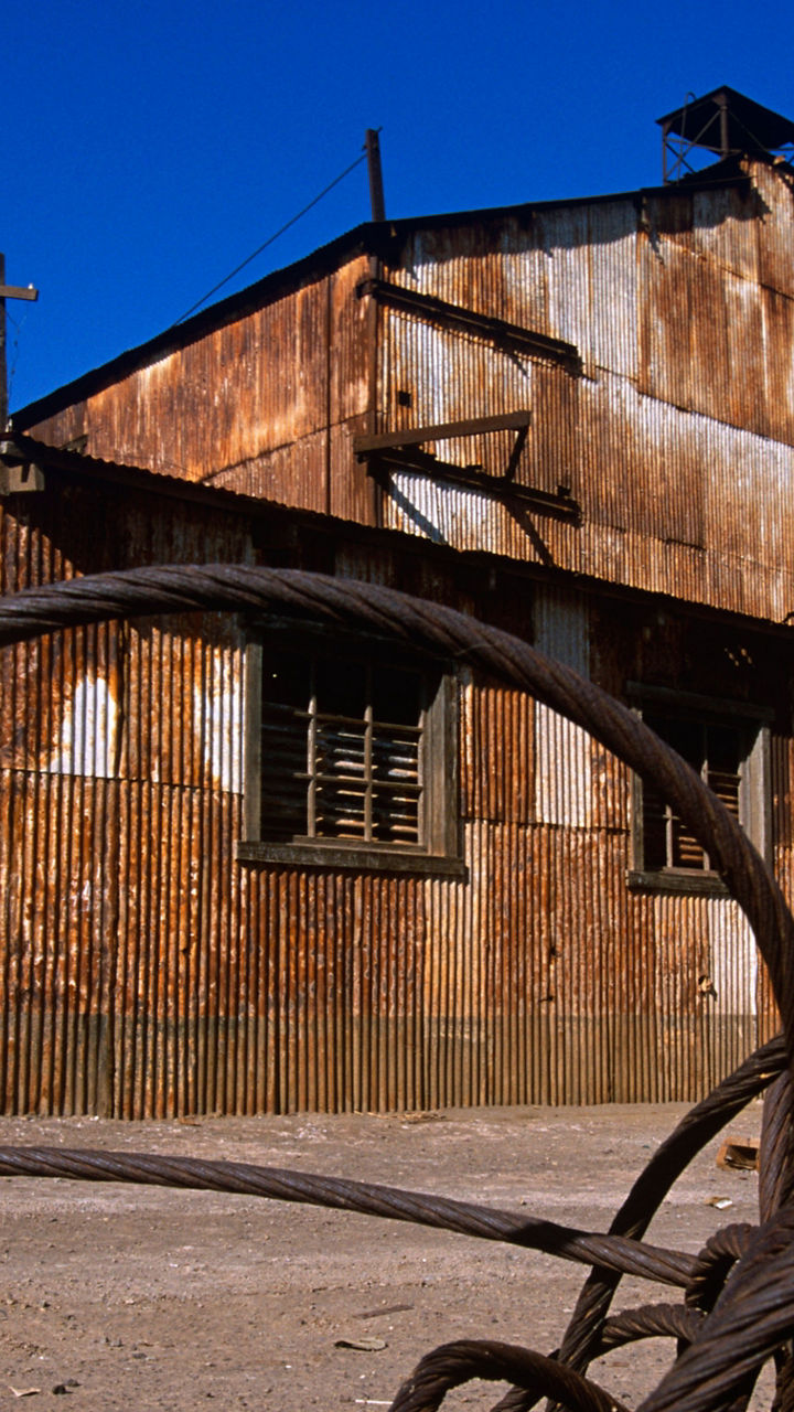 Rustic industrial building with metal coils