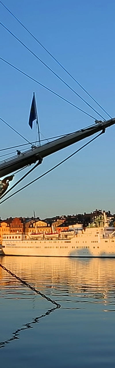Historic ship docked near Stockholm waterfront