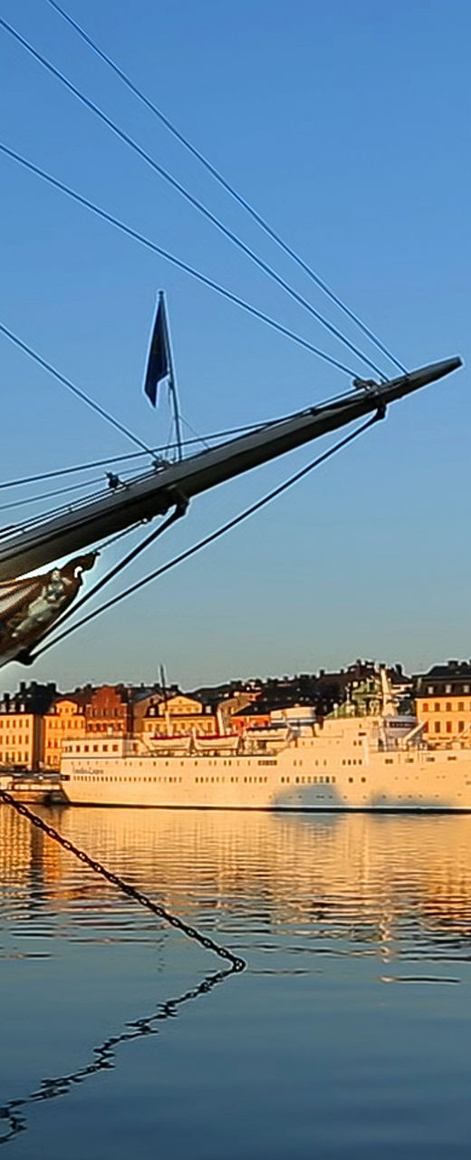 Historic ship docked near Stockholm waterfront