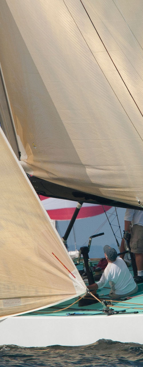 Sailboat Intrepid in open water race