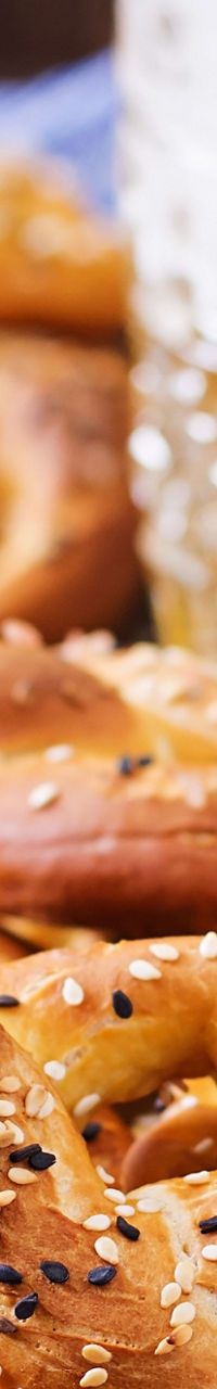 Fresh pretzels with sesame and beer