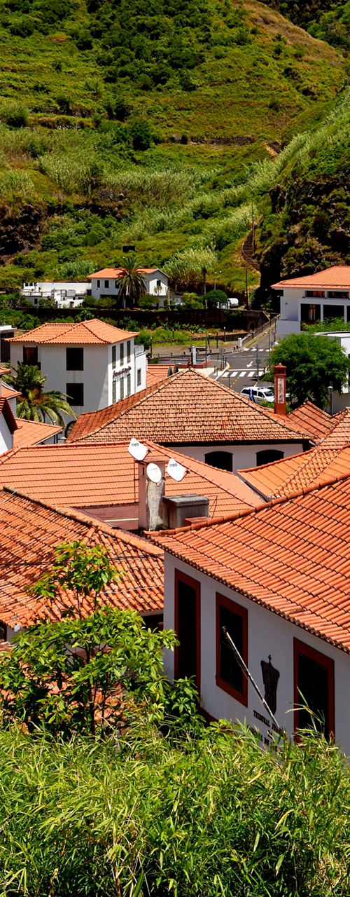 Scenic village with terracotta rooftops