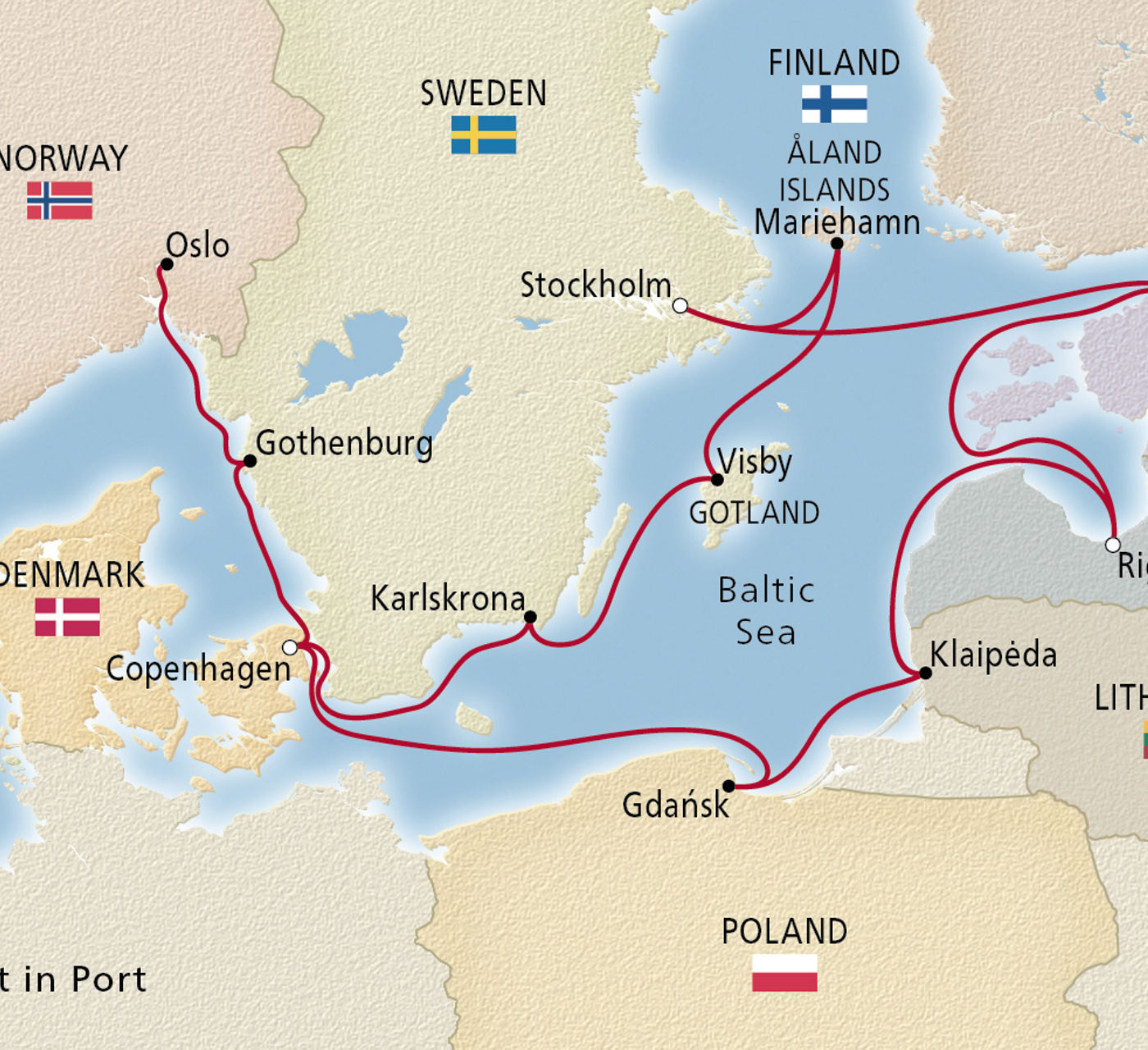 Map of Scandinavia & Baltic Capitals itinerary