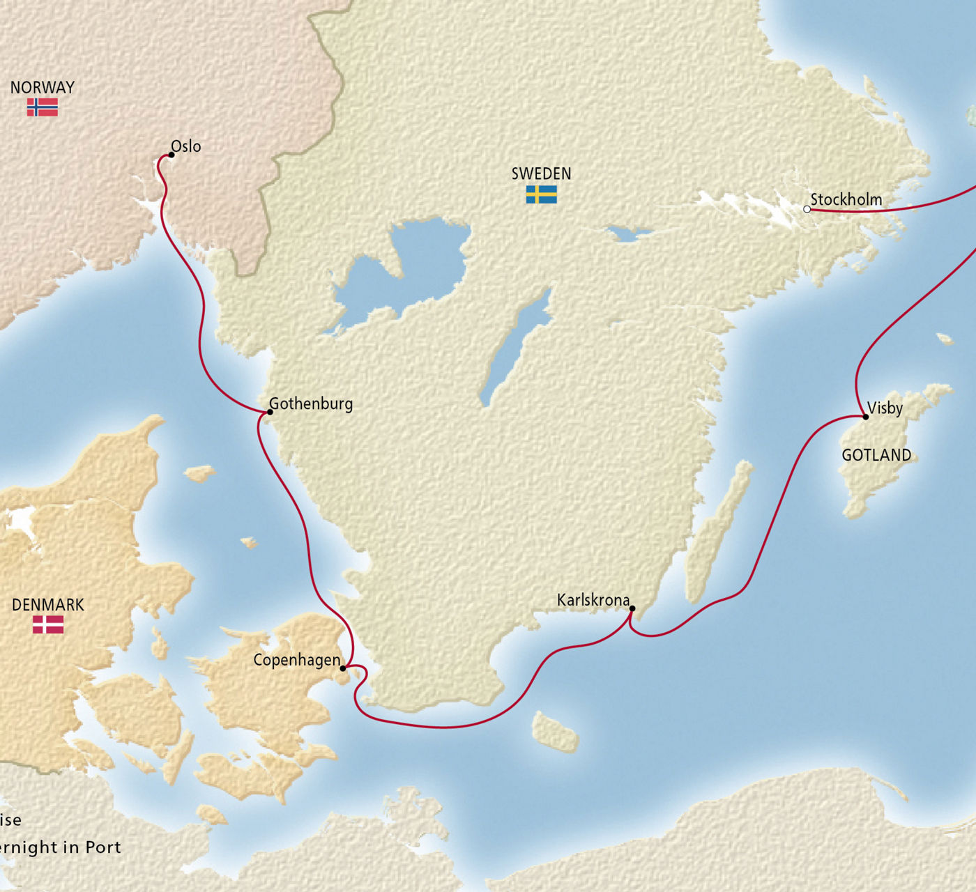 Map of Scandinavian Discovery itinerary
