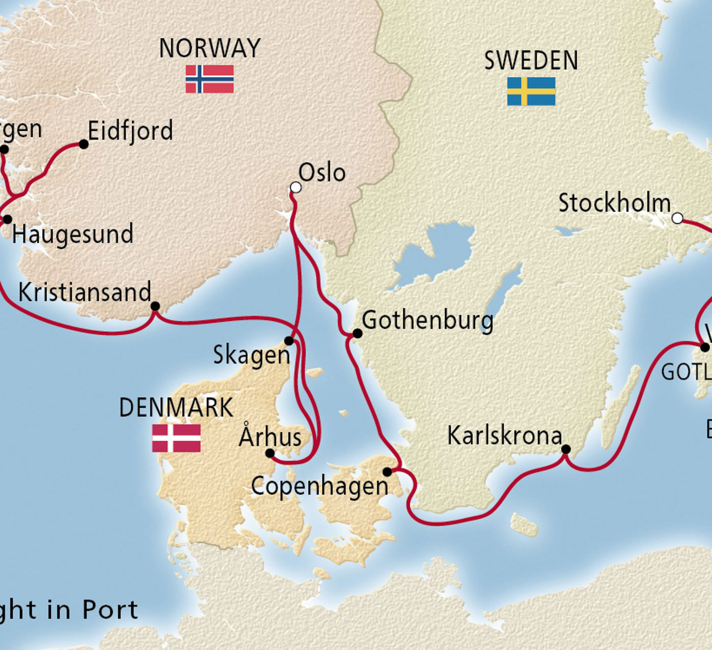 Map of Scenic Scandinavia & Baltic Jewels itinerary