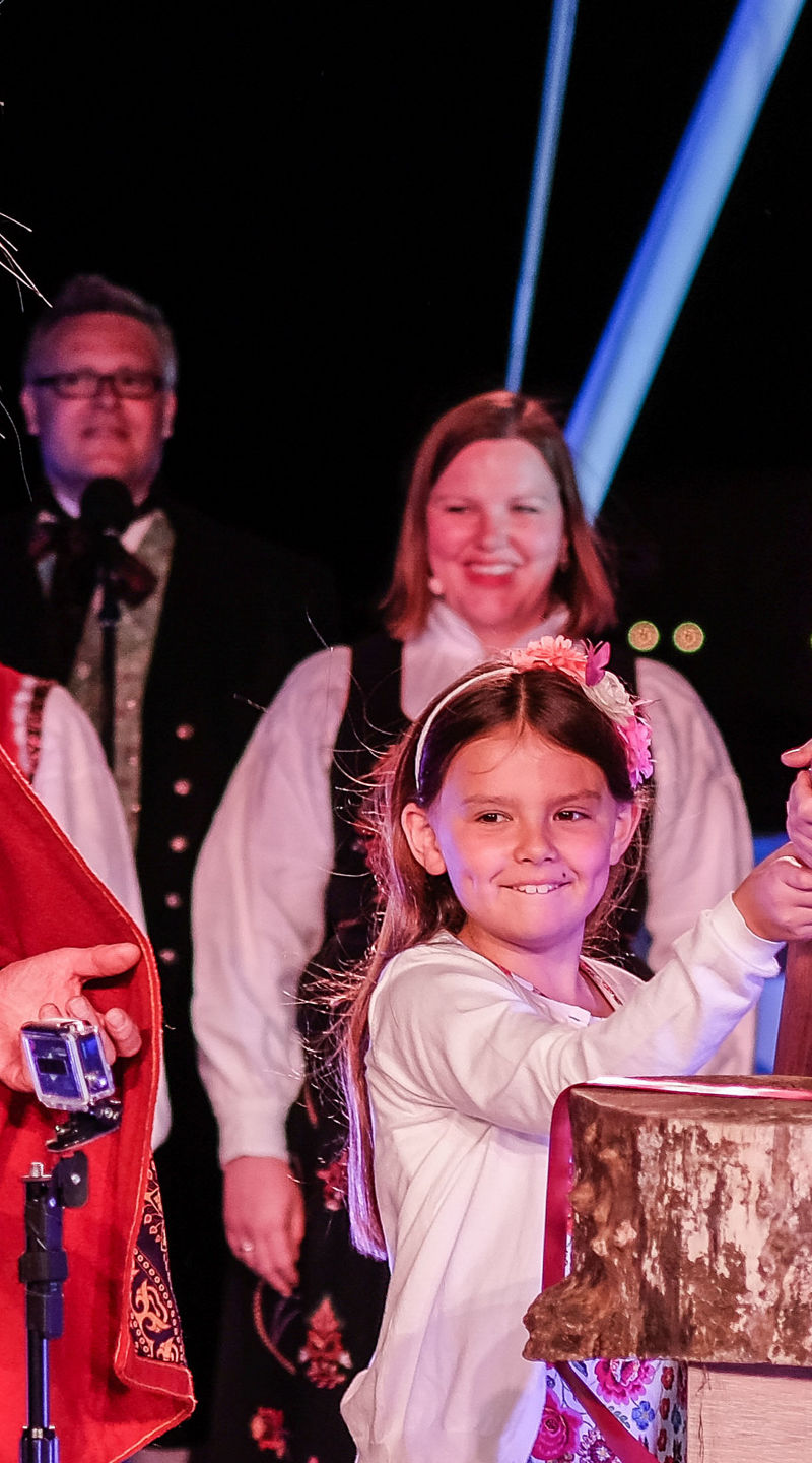 Traditional Ceremony with Nordic Folk Costumes on Stage