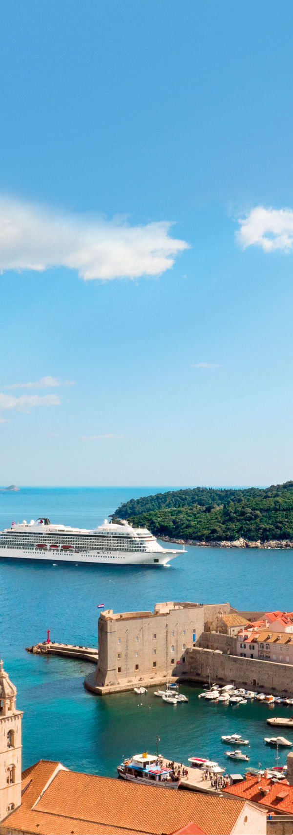 Cruise ship near Dubrovnik coastline