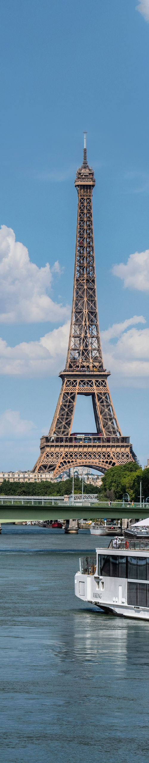 Eiffel Tower view with Seine River cruise