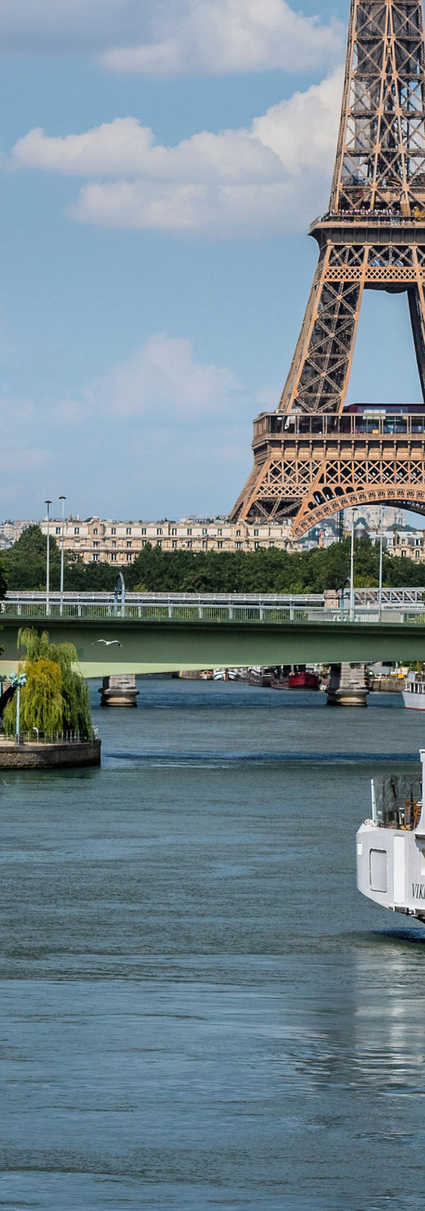 Eiffel Tower view with Seine River cruise