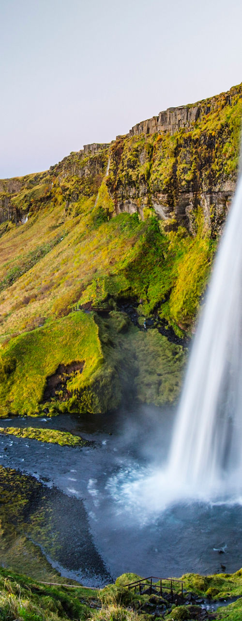 Scenic waterfall in Icelandic countryside