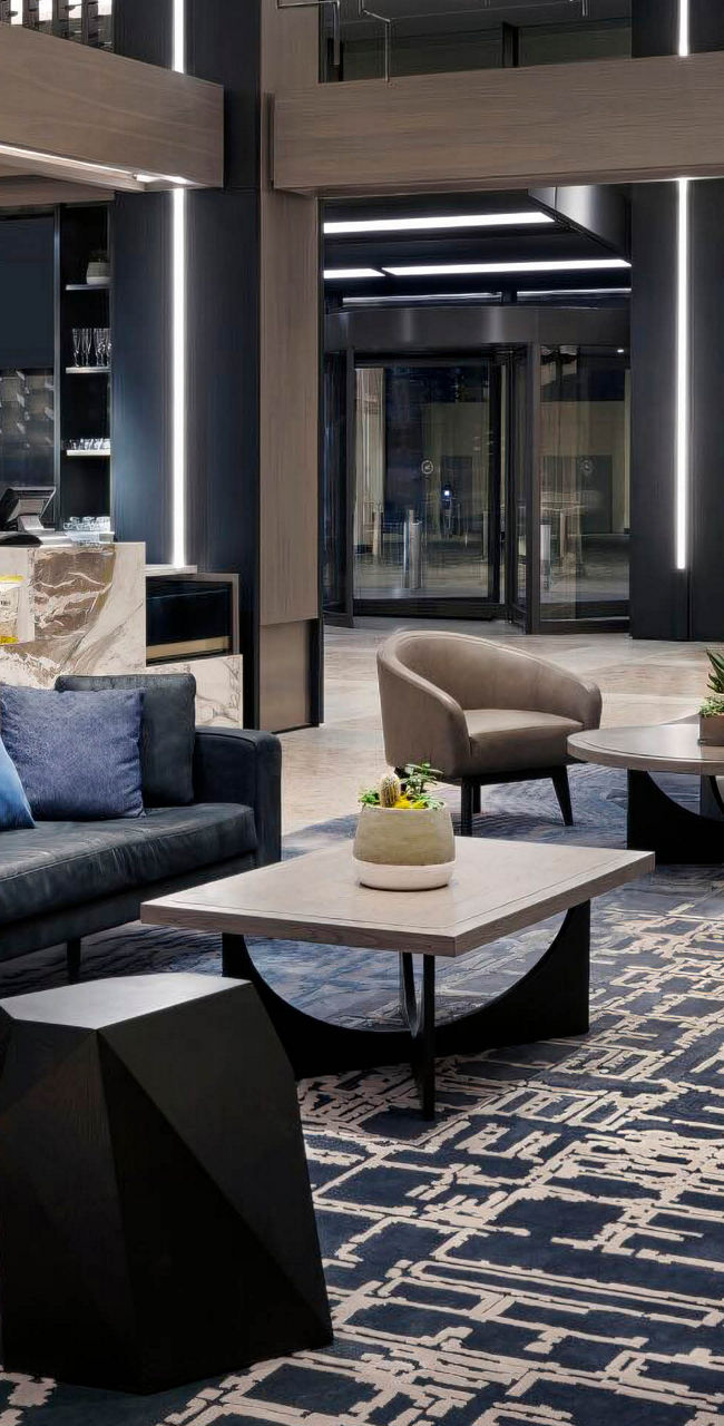 Modern Hotel Lobby with Contemporary Lounge Seating
