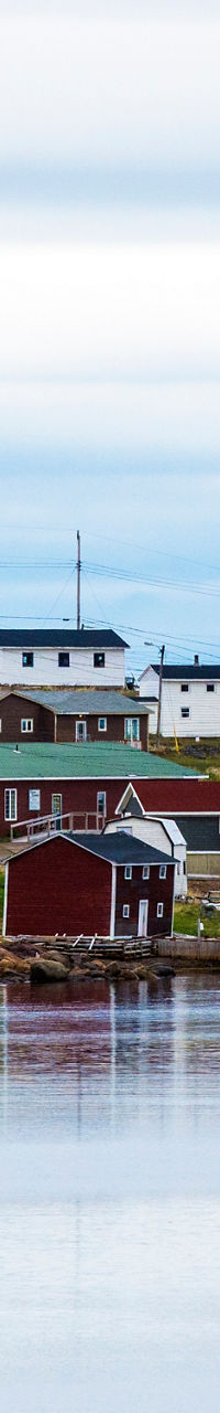 Scenic coastal village with colorful houses