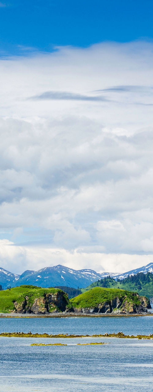Scenic landscape with mountains and lake