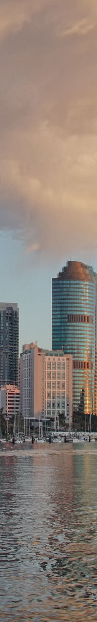 Brisbane city skyline at sunset
