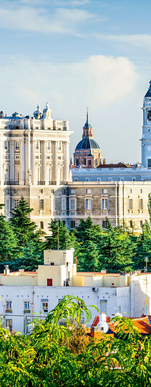 Madrid cityscape with Almudena Cathedral
