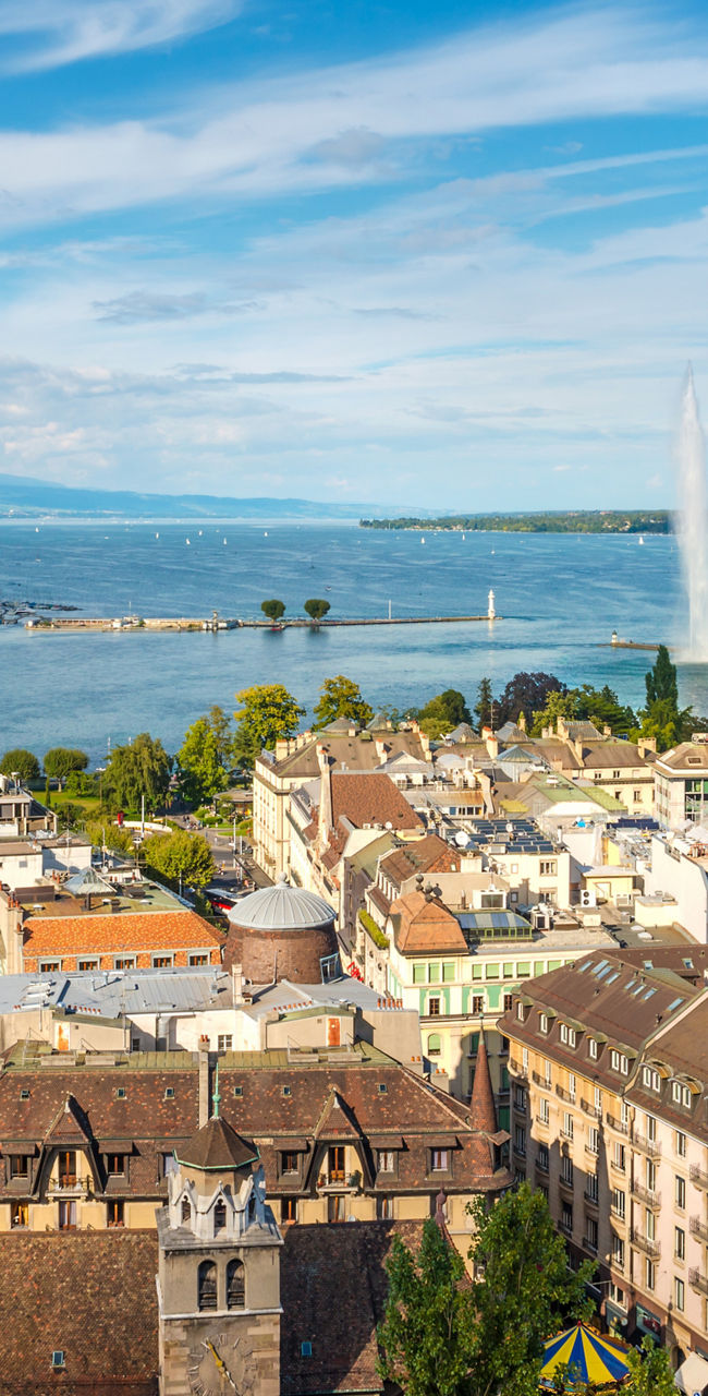 Scenic view of Geneva city and lake