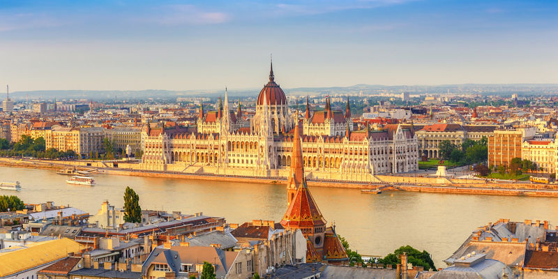 Budapest Parliament and Danube River View