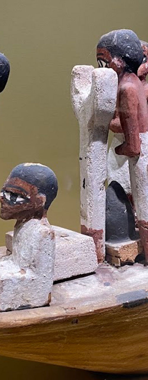 Ancient wooden Egyptian funerary boat model