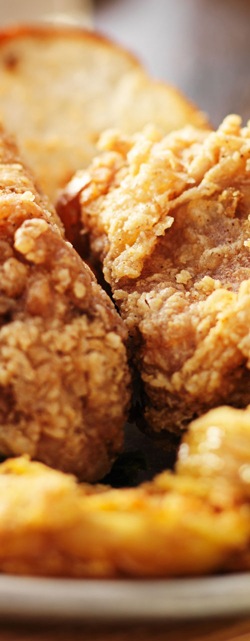 Southern-style fried chicken meal with sides