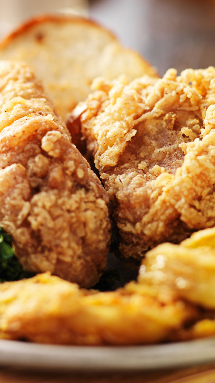 Southern-style fried chicken meal with sides