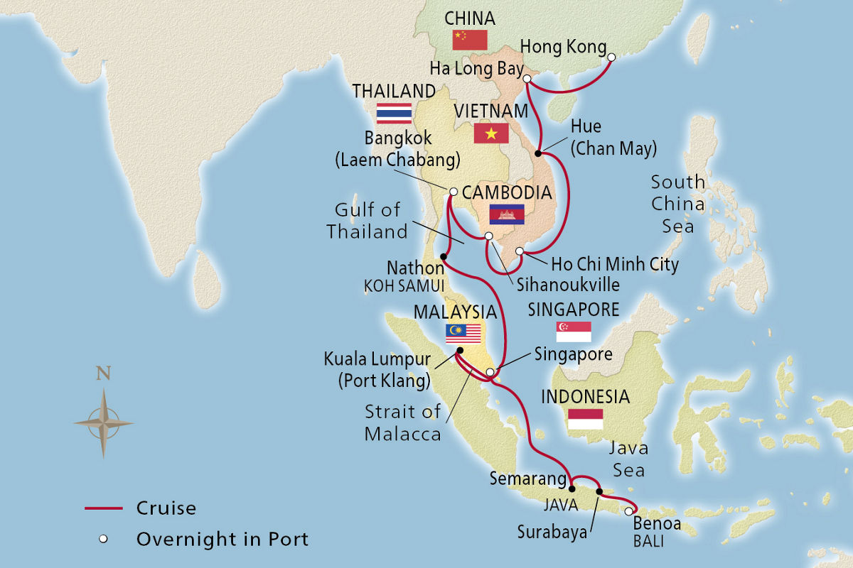 Southeast Asia – route map