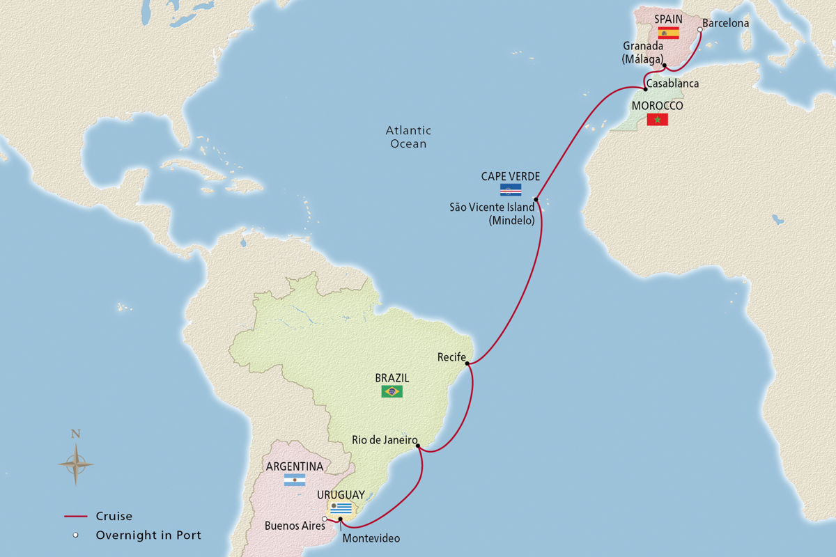 Southern Atlantic Crossing – route map