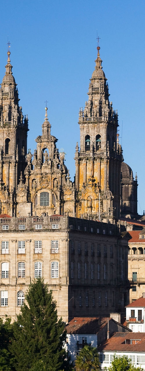 Santiago de Compostela Cathedral under blue sky