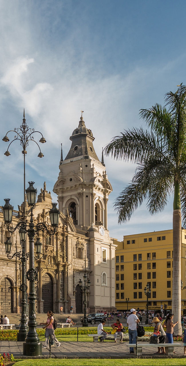 Historic cathedral in Lima city square