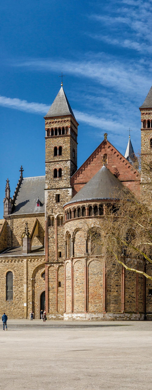 Historic square with church and buildings