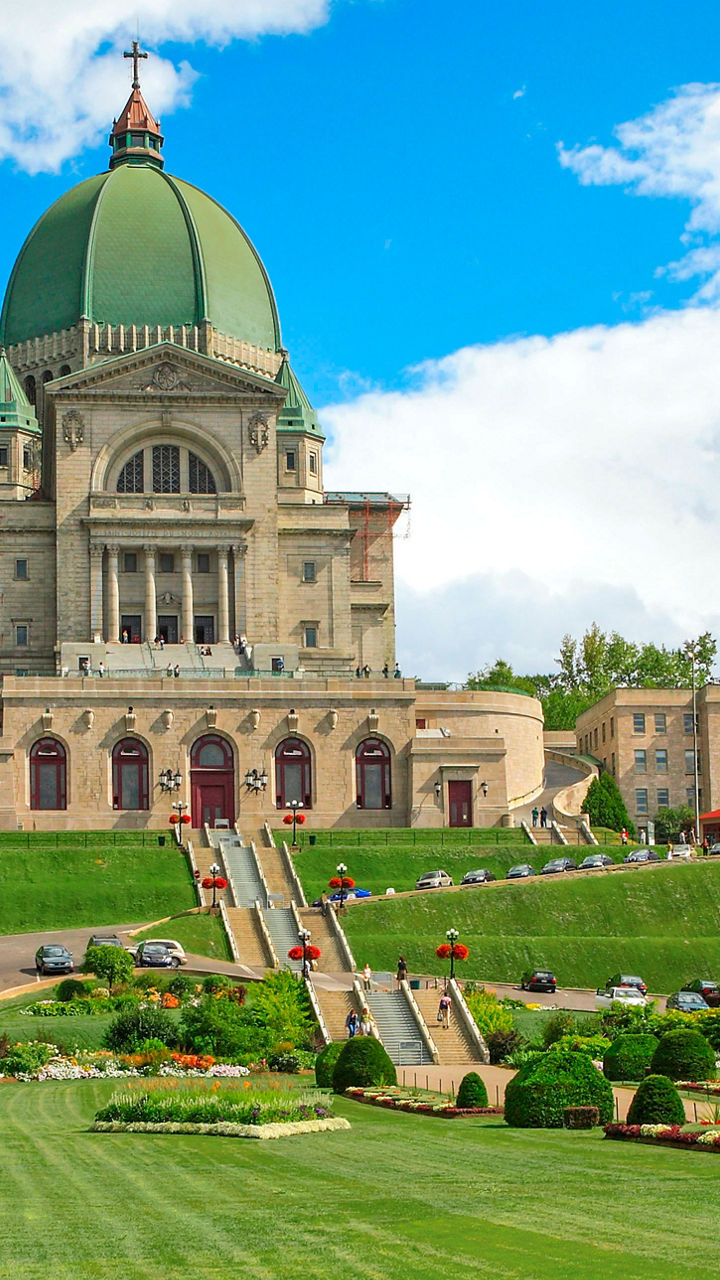 St. Joseph's Oratory with vibrant gardens