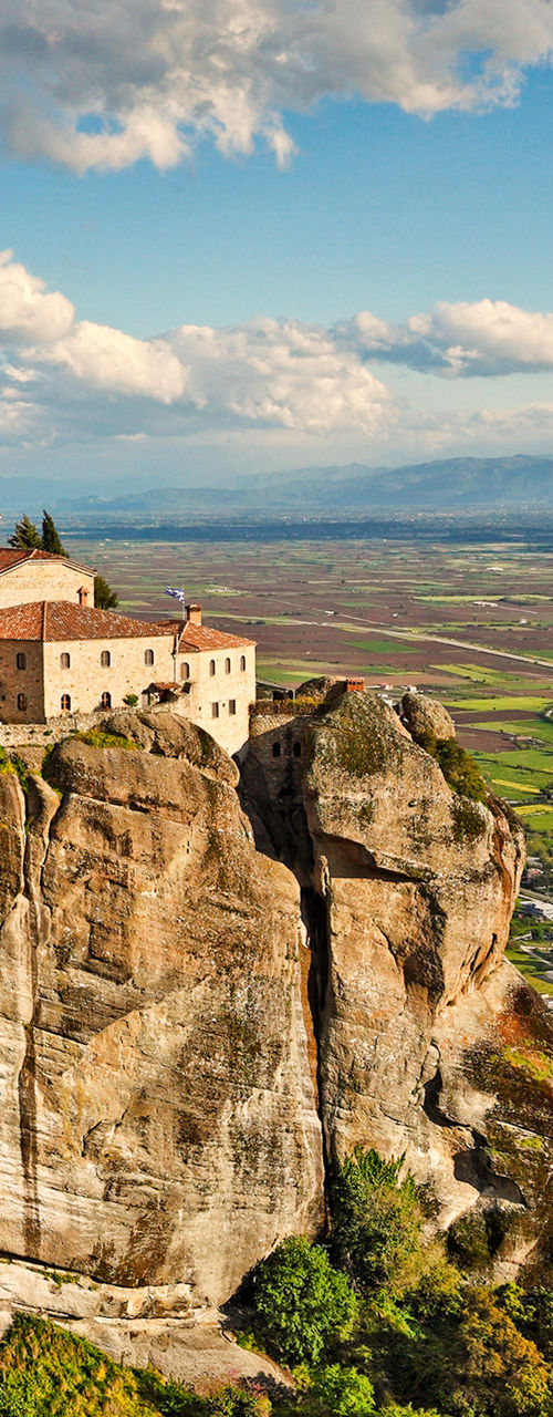 Historic monastery atop rocky cliff