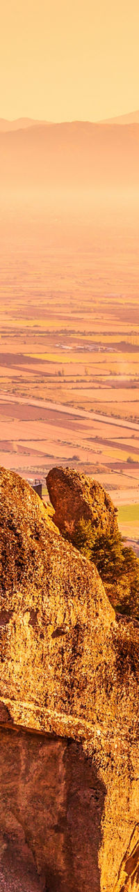 Monastery on Cliff at Sunset