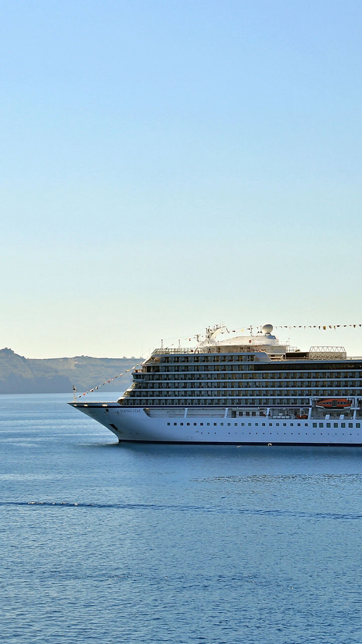 Luxury cruise ship in scenic ocean view