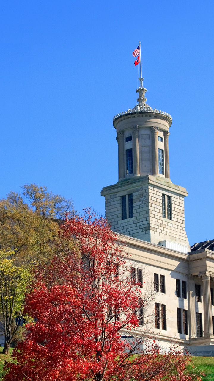 Tennessee State Capitol in autumn scenery