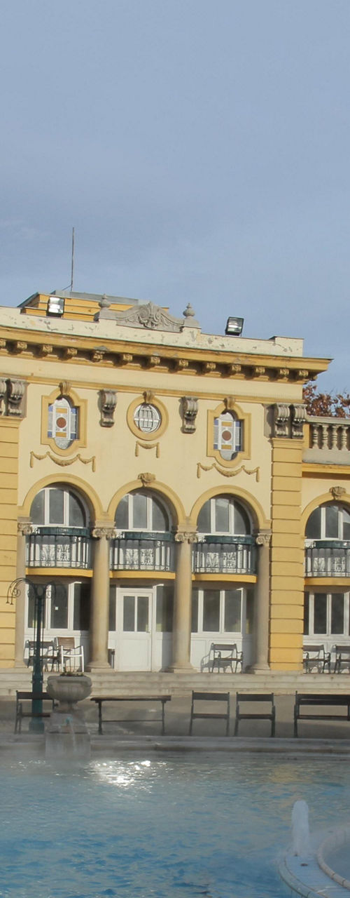 Historic Thermal Bath with Statue View