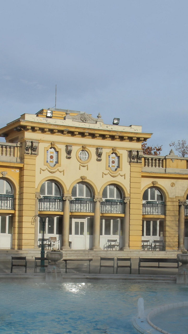 Historic Thermal Bath with Statue View